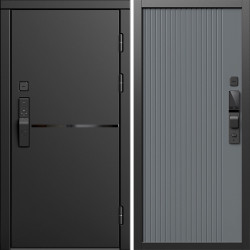 Входная дверь Termo-Door Смарт Тренд Блэк - Флэт Grey софт