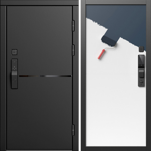 Входная дверь Termo-Door Смарт Тренд Блэк - Гладкая Панель Под Покраску (грунт)