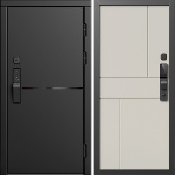 Входная дверь Termo-Door Смарт Тренд Блэк - Горизонт Слоновая кость
