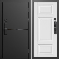 Входная дверь Termo-Door Смарт Тренд Блэк - Лион Белый софт