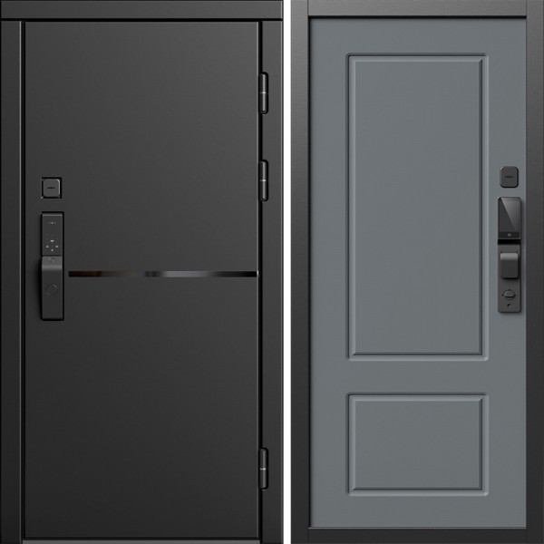 Входная дверь Termo-Door Смарт Тренд Блэк - Марсель Grey софт