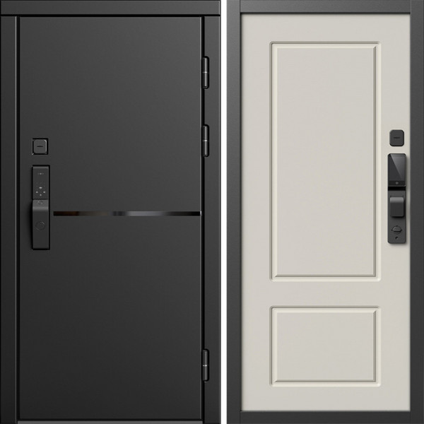 Входная дверь Termo-Door Смарт Тренд Блэк - Марсель Слоновая кость