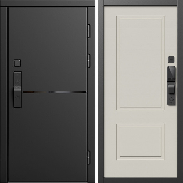 Входная дверь Termo-Door Смарт Тренд Блэк - Нео Классика Слоновая Кость