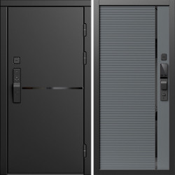 Входная дверь Termo-Door Смарт Тренд Блэк - Порте Grey софт