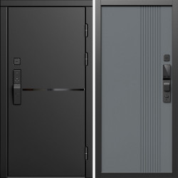 Входная дверь Termo-Door Смарт Тренд Блэк - Страйп Грей Софт
