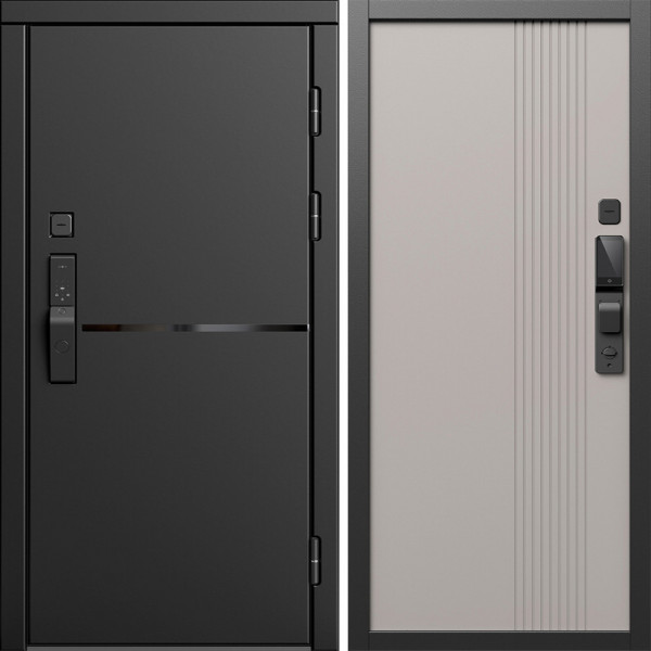 Входная дверь Termo-Door Смарт Тренд Блэк - Страйп Капучино