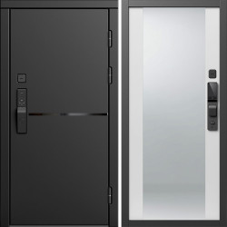 Входная дверь Termo-Door Смарт Тренд Блэк - Зеркало белый софт