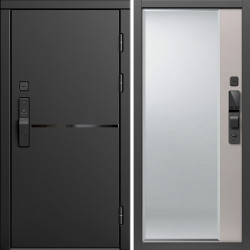 Входная дверь Termo-Door Смарт Тренд Блэк - Зеркало Фацет Капучино