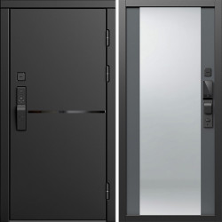 Входная дверь Termo-Door Смарт Тренд Блэк - Зеркало Grey Софт