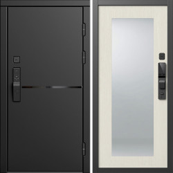 Входная дверь Termo-Door Смарт Тренд Блэк - Зеркало Триумф лиственница