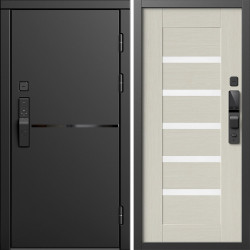 Входная дверь Termo-Door Смарт Тренд Блэк - Зеркало Триумф Царга лиственница 4500 / 5500