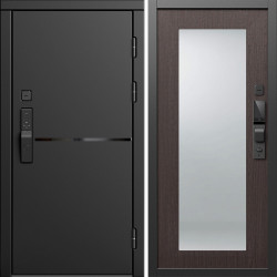 Входная дверь Termo-Door Смарт Тренд Блэк - Зеркало Триумф венге