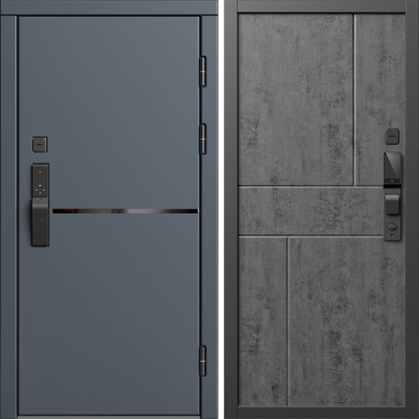 Входная дверь Termo-Door Смарт Тренд Графит - Горизонт бетон темный
