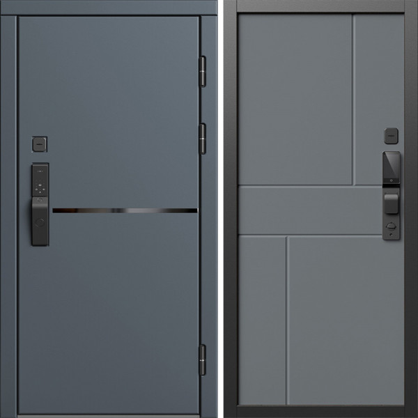 Входная дверь Termo-Door Смарт Тренд Графит - Горизонт Grey софт