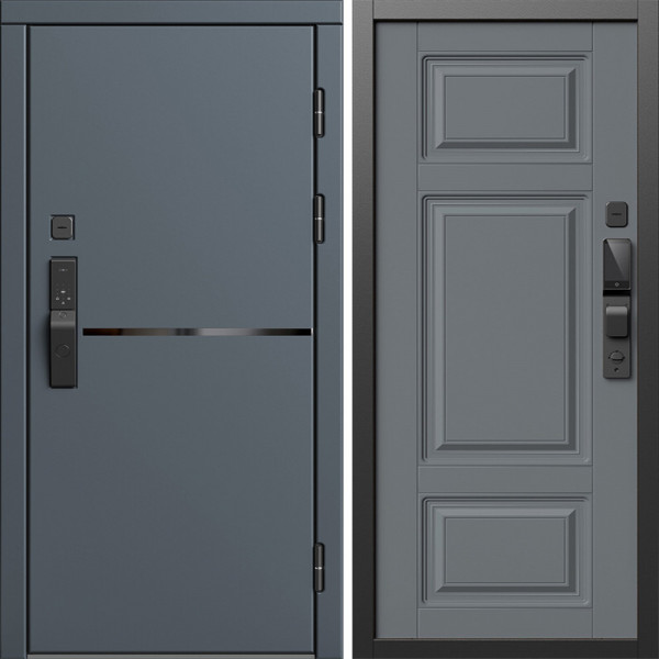 Входная дверь Termo-Door Смарт Тренд Графит - Лион Grey софт