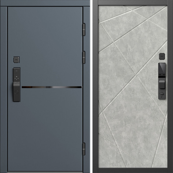 Входная дверь Termo-Door Смарт Тренд Графит - Лучи бетон светлый