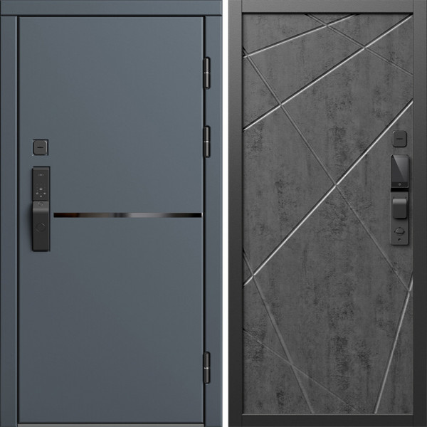 Входная дверь Termo-Door Смарт Тренд Графит - Лучи бетон темный