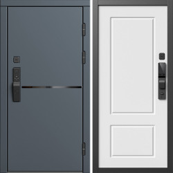 Входная дверь Termo-Door Смарт Тренд Графит - Марсель Белый софт