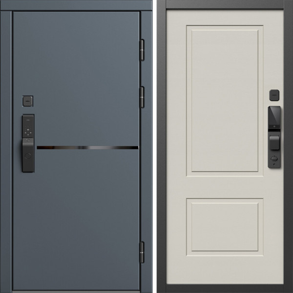 Входная дверь Termo-Door Смарт Тренд Графит - Нео Классика Слоновая Кость