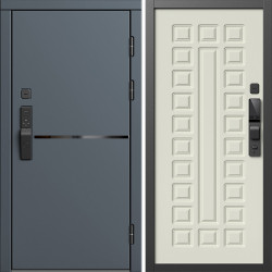 Входная дверь Termo-Door Смарт Тренд Графит - Престиж бежевый матовый