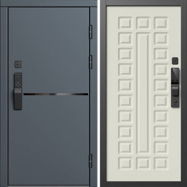 Входная дверь Termo-Door Смарт Тренд Графит - Престиж бежевый матовый