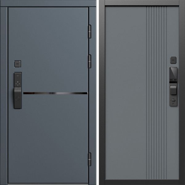 Входная дверь Termo-Door Смарт Тренд Графит - Страйп Грей Софт