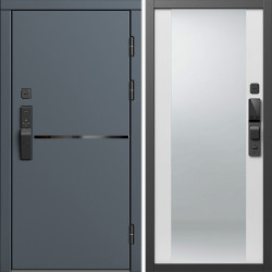 Входная дверь Termo-Door Смарт Тренд Графит - Зеркало белый софт