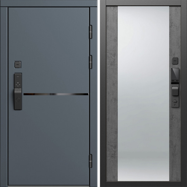 Входная дверь Termo-Door Смарт Тренд Графит - Зеркало бетон темный
