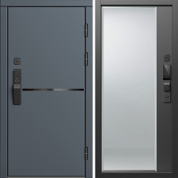 Входная дверь Termo-Door Смарт Тренд Графит - Зеркало Фацет Черный кварц