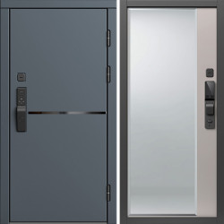 Входная дверь Termo-Door Смарт Тренд Графит - Зеркало Фацет Капучино
