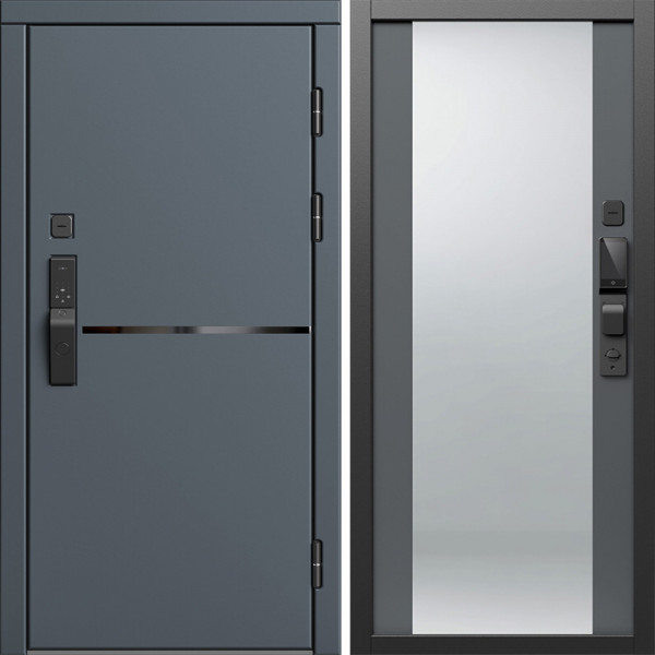 Входная дверь Termo-Door Смарт Тренд Графит - Зеркало Grey Софт