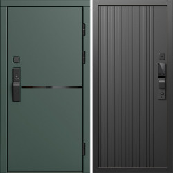 Входная дверь Termo-Door Смарт Тренд Грин - Флэт Черный кварц