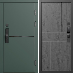 Входная дверь Termo-Door Смарт Тренд Грин - Горизонт бетон темный