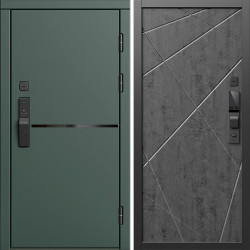 Входная дверь Termo-Door Смарт Тренд Грин - Лучи бетон темный