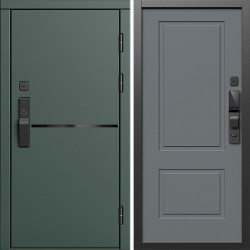 Входная дверь Termo-Door Смарт Тренд Грин - Нео Классика Грей Софт