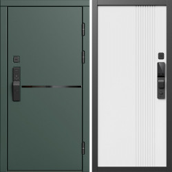 Входная дверь Termo-Door Смарт Тренд Грин - Страйп Белый Софт
