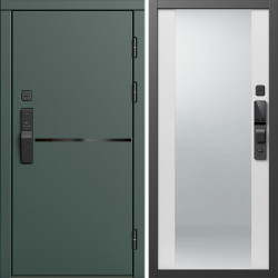 Входная дверь Termo-Door Смарт Тренд Грин - Зеркало белый софт