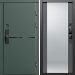Входная дверь Termo-Door Смарт Тренд Грин - Зеркало Grey Софт