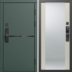 Входная дверь Termo-Door Смарт Тренд Грин - Зеркало Слоновая кость