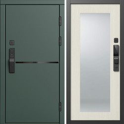 Входная дверь Termo-Door Смарт Тренд Грин - Зеркало Триумф лиственница