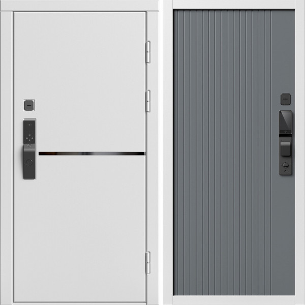 Входная дверь Termo-Door Смарт Тренд Вайт - Флэт Grey софт