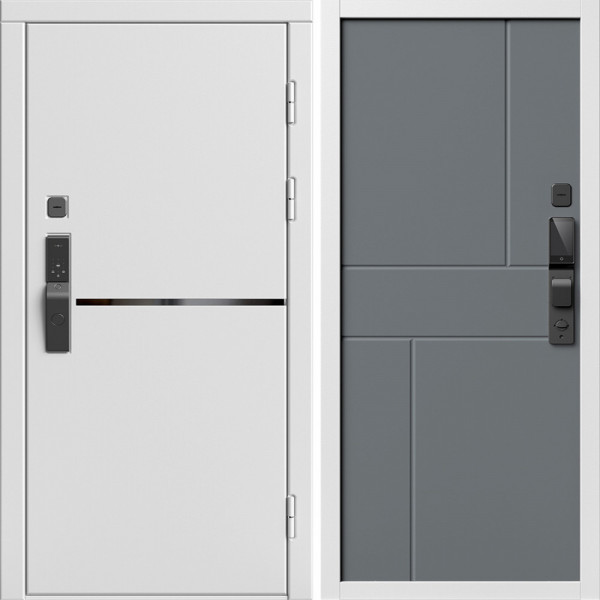 Входная дверь Termo-Door Смарт Тренд Вайт - Горизонт Grey софт