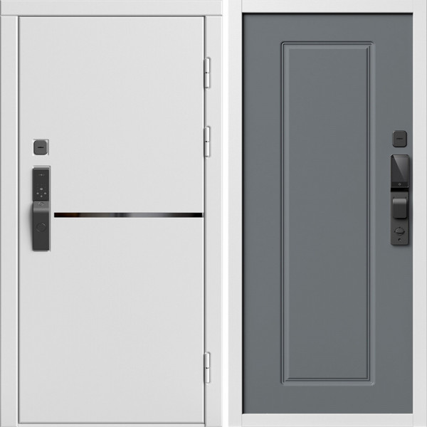 Входная дверь Termo-Door Смарт Тренд Вайт - Гранд Grey софт