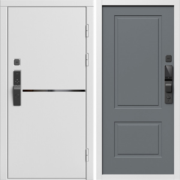 Входная дверь Termo-Door Смарт Тренд Вайт - Нео Классика Грей Софт