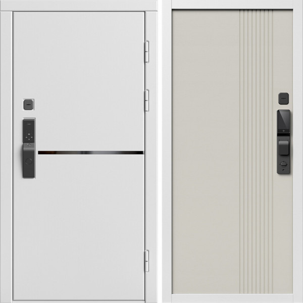 Входная дверь Termo-Door Смарт Тренд Вайт - Страйп Слоновая Кость