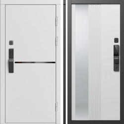Входная дверь Termo-Door Смарт Тренд Вайт - Зеркало Люмис Белый Софт