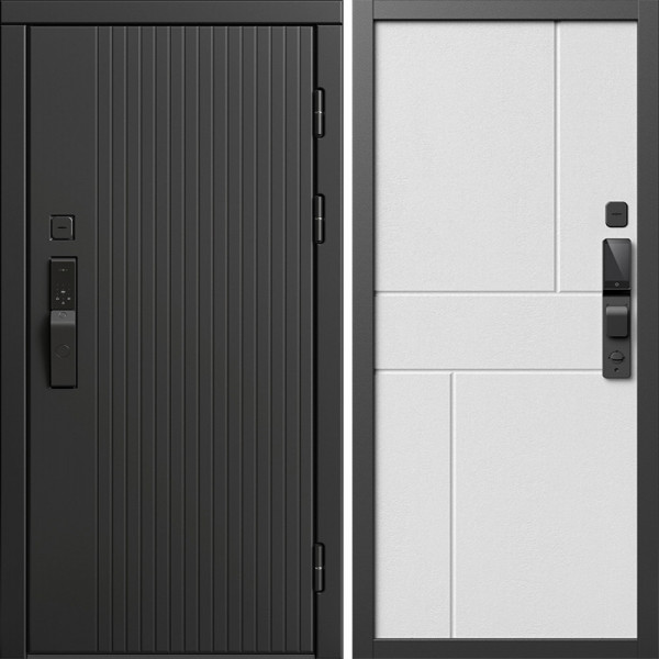 Входная дверь Termo-Door Смарт Твист Блэк - Горизонт белый