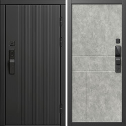 Входная дверь Termo-Door Смарт Твист Блэк - Горизонт бетон светлый