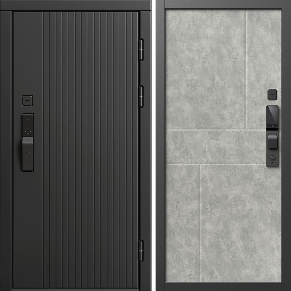 Входная дверь Termo-Door Смарт Твист Блэк - Горизонт бетон светлый