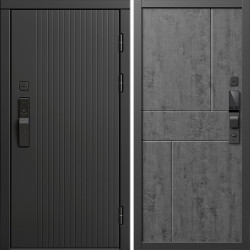 Входная дверь Termo-Door Смарт Твист Блэк - Горизонт бетон темный